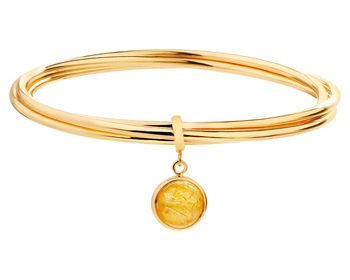 Gold-Plated Bronze Bracelet with Murano Glass