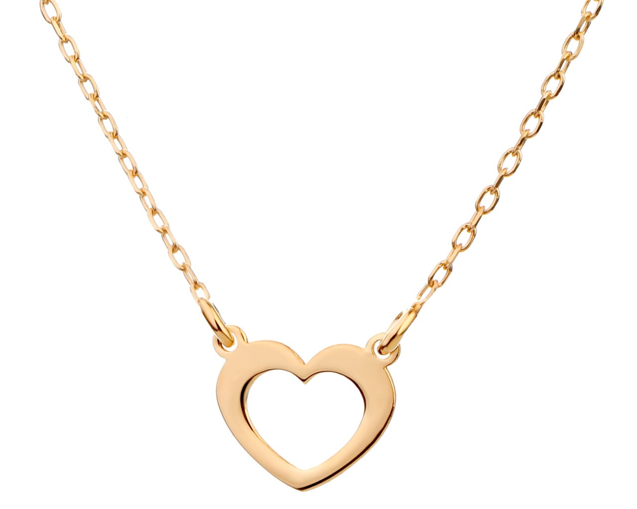 Pozlacený stříbrný náhrdelník - srdce