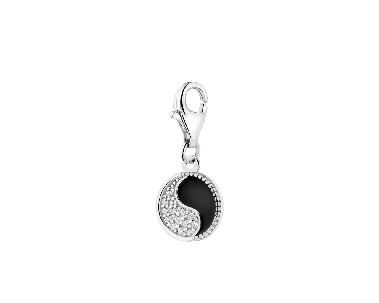 Rhodium Plated Silver Pendant with Cubic Zirconia