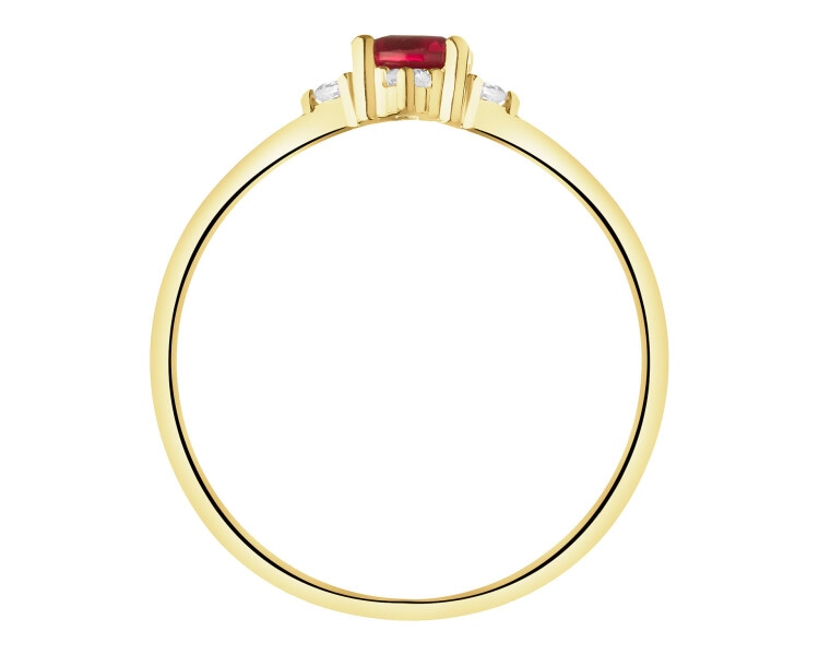 14 K Yellow Gold Ring with Synthetic Ruby