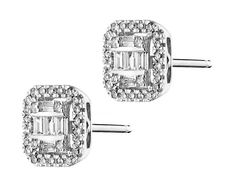 Náušnice z bílého zlata s diamanty - 0,29 ct - ryzost 585