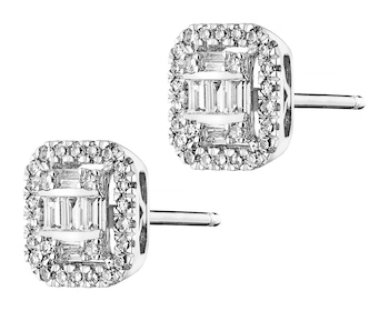 Náušnice z bílého zlata s diamanty - 0,29 ct - ryzost 585