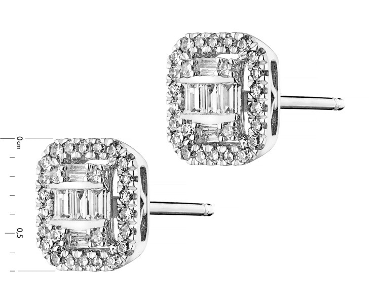 Náušnice z bílého zlata s diamanty - 0,29 ct - ryzost 585