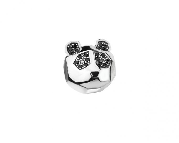 Zawieszka srebrna beads - stoper - miś panda