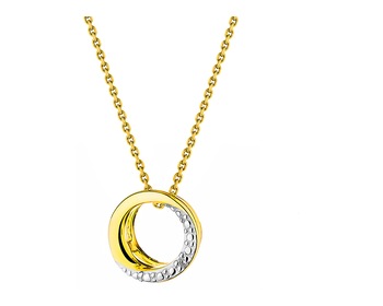 14 K Rhodium-Plated Yellow Gold Pendant with Diamond 0,003 ct - fineness 14 K