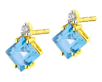 9 K Rhodium-Plated Yellow Gold Earrings with Diamonds 0,02 ct - fineness 9 K></noscript>
                    </a>
                </div>
                <div class=