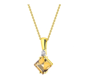 9 K Rhodium-Plated Yellow Gold Pendant with Diamond 0,01 ct - fineness 9 K></noscript>
                    </a>
                </div>
                <div class=