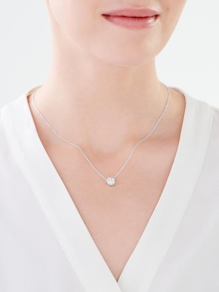 585 Rhodium-Plated White Gold Necklace with Diamonds 0,50 ct - fineness 14 K