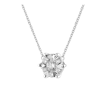 585 Rhodium-Plated White Gold Necklace with Diamonds 0,25 ct - fineness 14 K