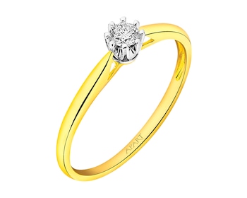 Yellow and white gold brilliant cut diamond ring 0,10 ct - fineness 585></noscript>
                    </a>
                </div>
                <div class=