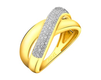 Yellow gold diamond ring 0,25 ct - fineness 14 K
