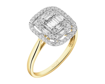 Yellow gold diamond ring - 0,49 ct - fineness 14 K