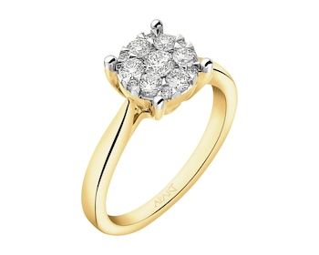 Yellow gold brilliant cut diamond ring - 0,47 ct - fineness 14 K