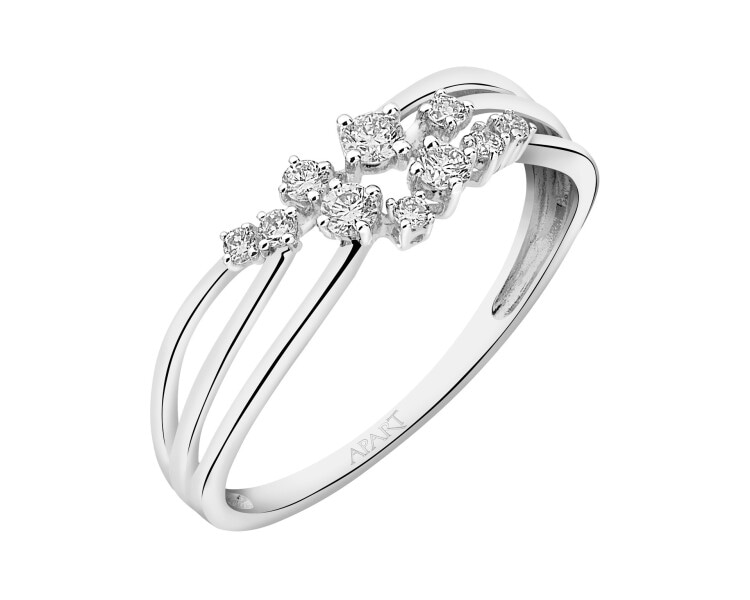 White gold ring with brilliants - 0,19 ct - fineness 18 K