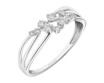 White gold ring with brilliants - 0,19 ct - fineness 18 K