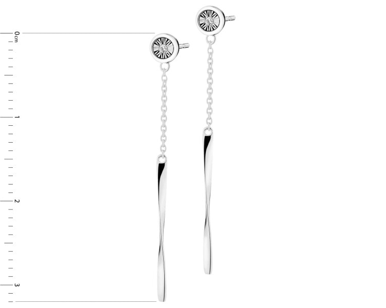 Náušnice z bílého zlata s diamanty - 0,01 ct - ryzost 585