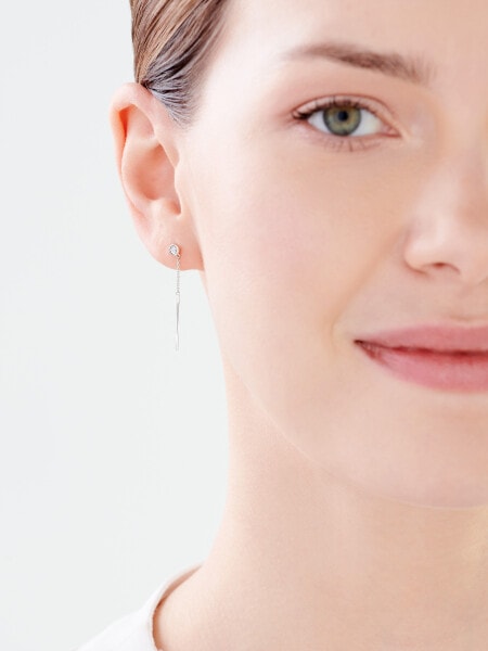 Náušnice z bílého zlata s diamanty - 0,01 ct - ryzost 585