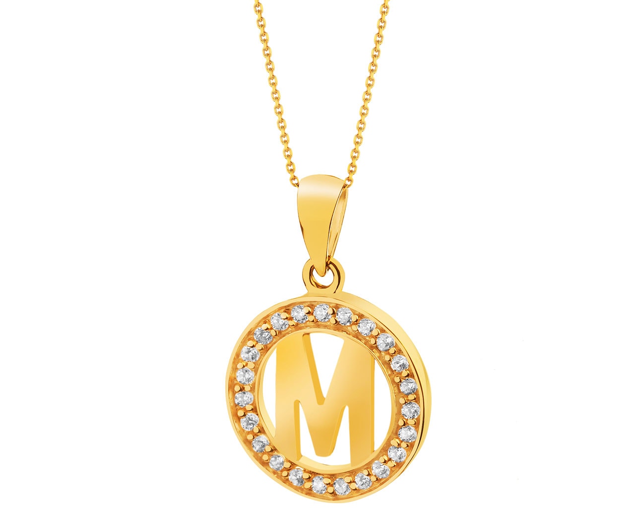 LETTER M NECKLACE IN GOLD