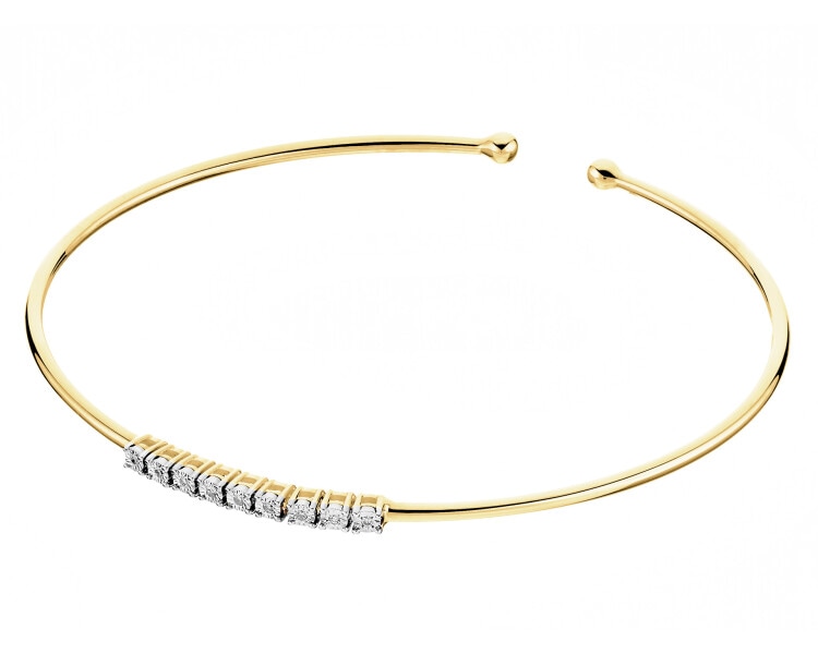 Yellow and white gold diamond bracelet - 0,03 ct - fineness 585