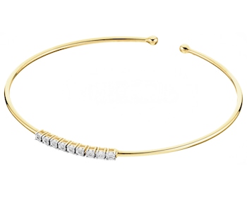 Yellow and white gold diamond bracelet - 0,03 ct - fineness 585