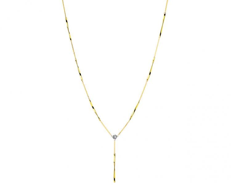 Zlatý náhrdelník s diamantem 0,005 ct - ryzost 585
