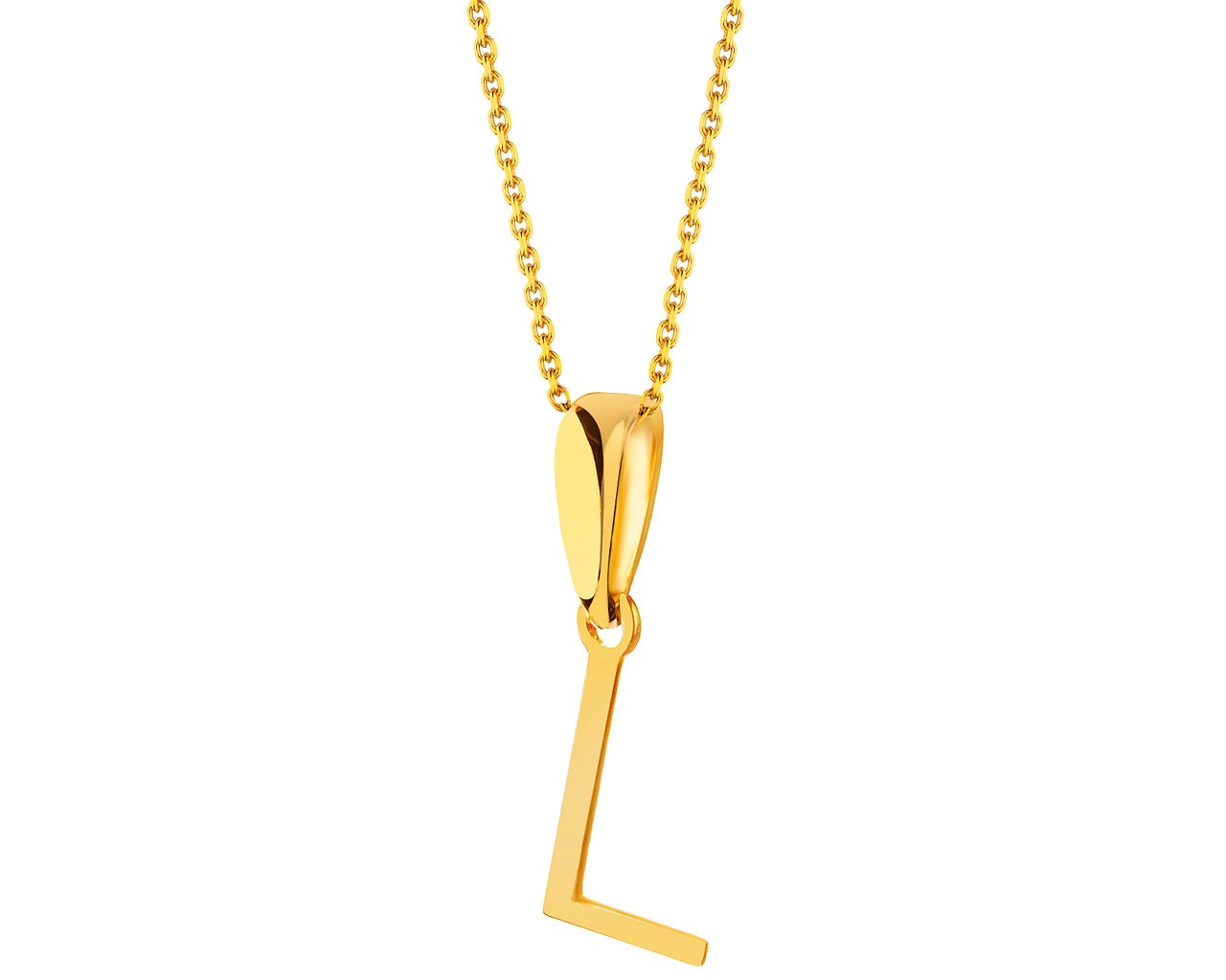 Yellow gold pendant - letter L