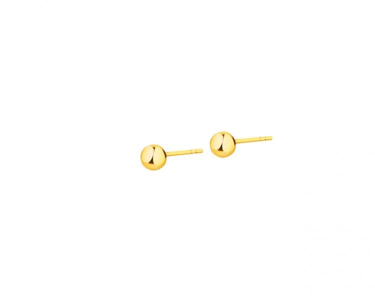 Yellow gold earrings - balls