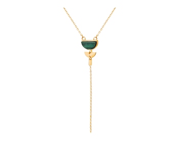 Agate pendant gold necklace