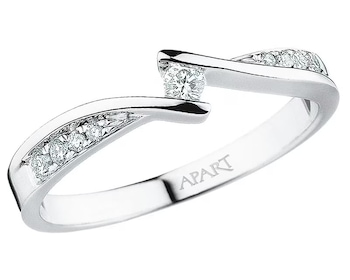 White gold ring with brilliants 0,13 ct - fineness 14 K