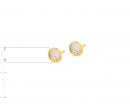 Złote kolczyki z masą perłową i cyrkoniami - kółka
