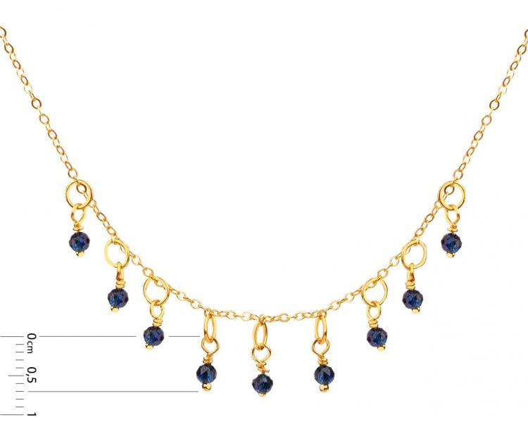 14 K Yellow Gold Necklace with Cubic Zirconia