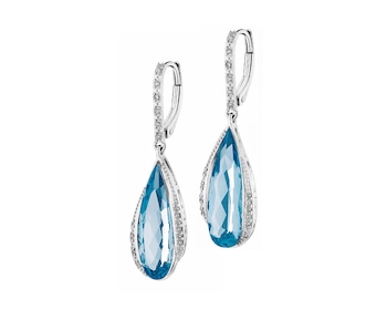 585 Rhodium-Plated White Gold Earrings with Diamonds 0,10 ct - fineness 14 K></noscript>
                    </a>
                </div>
                <div class=