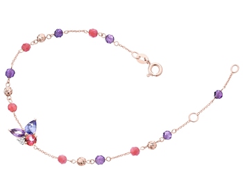 9 K Rhodium Plated Rose Gold Bracelet  - fineness 9 K