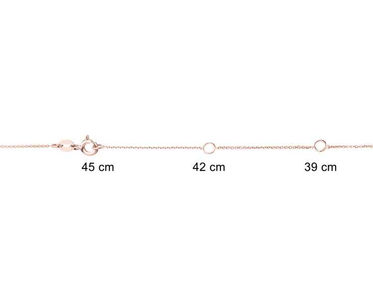 14 K Rhodium Plated Rose Gold Necklace - fineness 14 K