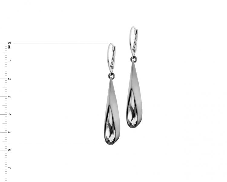 Silver earrings with glass