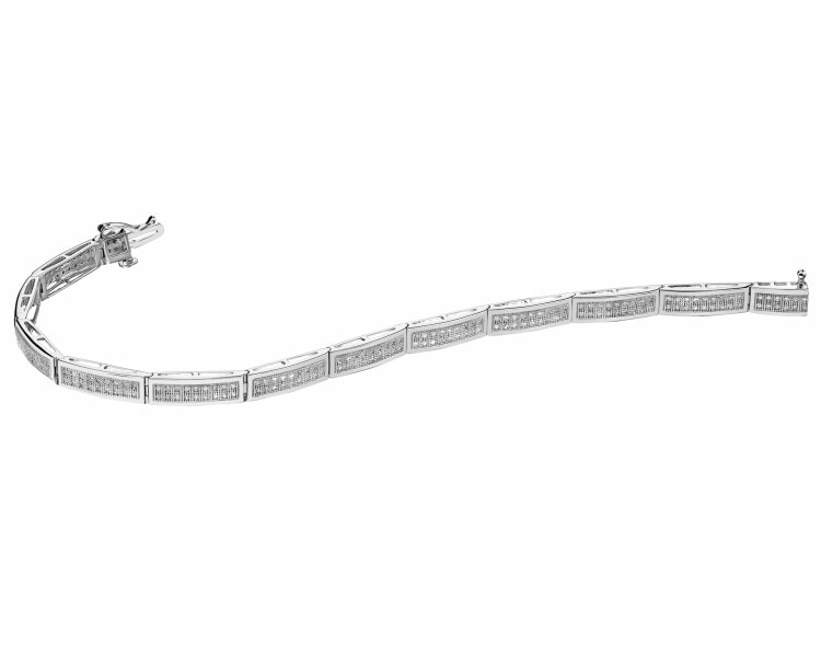 Náramek z bílého zlata s diamanty - 18 cm - 0,90 ct - ryzost 585