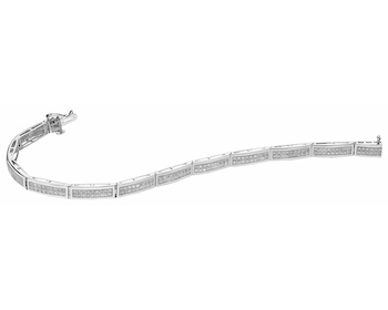Náramek z bílého zlata s diamanty - 18 cm - 0,90 ct - ryzost 585