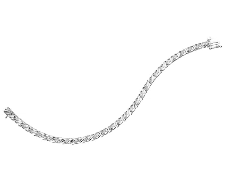 Náramek z bílého zlata s diamanty - 18 cm - 0,35 ct - ryzost 585