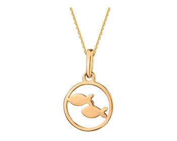 Gold plated silver pendant - Pisces