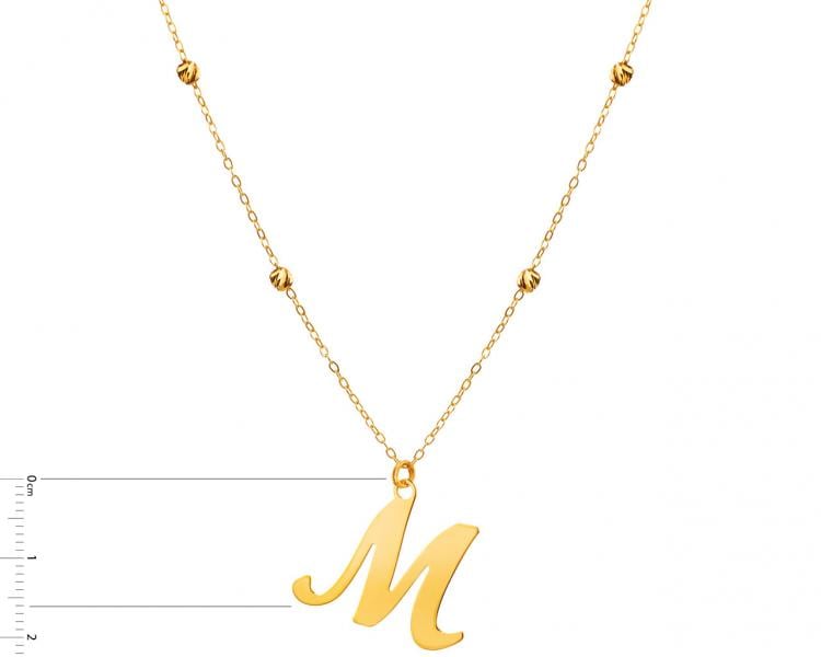 Zlatý náhrdelník, anker - kuličky, písmeno M