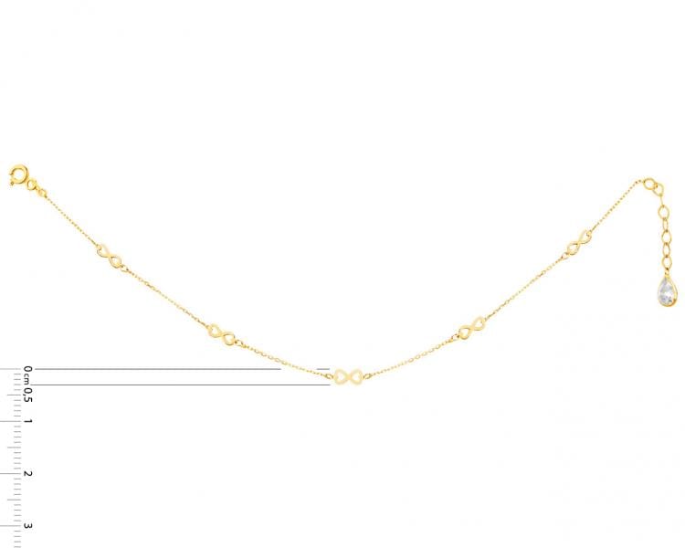 Yellow gold bracelet with cubic zirconia - Infinity
