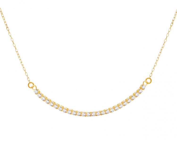 Gold necklace with cubic zirconia