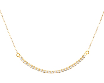 Gold necklace with cubic zirconia