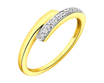 9 K Rhodium-Plated Yellow Gold Ring with Diamonds 0,03 ct - fineness 9 K></noscript>
                    </a>
                </div>
                <div class=