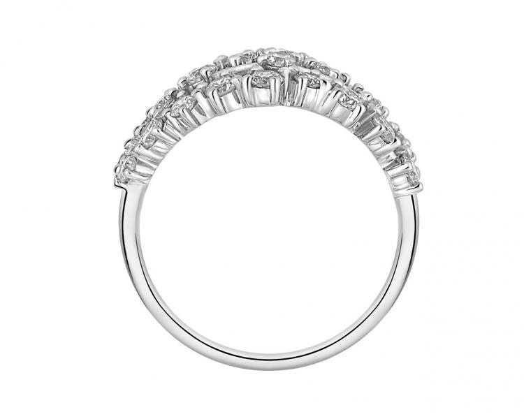 White gold ring with diamonds 1 ct - fineness 14 K
