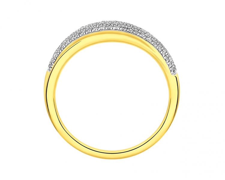 Pierścionek z żółtego złota z diamentami 0,34 ct - próba 585