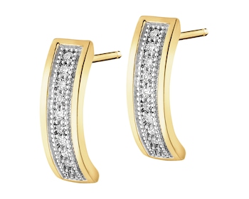 Yellow gold diamond earrings - 0,07 ct - fineness 14 K