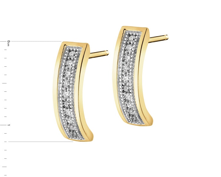 Yellow gold diamond earrings - 0,07 ct - fineness 14 K