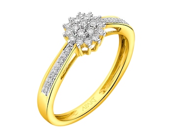 Prsten ze žlutého zlata s diamanty  0,20 ct - ryzost 585
