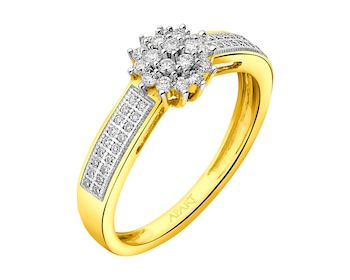 Prsten ze žlutého zlata s diamanty  0,25 ct - ryzost 585